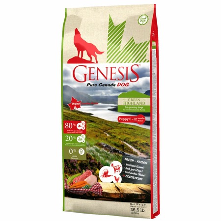 Genesis Pure Canada Green Highland Puppy для щенков, юниоров, беременных и кормящих взрослых собак всех пород с курицей, козой и ягненком Основное Превью