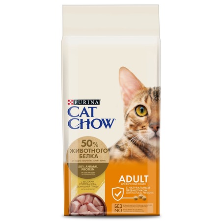 Сухой корм Cat Chow для взрослых кошек, с высоким содержанием домашней птицы  Превью